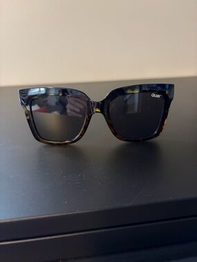 Quay Australia Tortoise Cat-Eye Sunglasses with Black Lenses